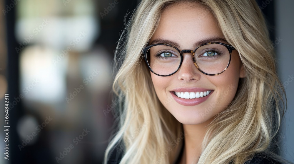 Blonde Woman in Round Glasses Portrait Study Blonde Woman in Round Glasses Portrait Study