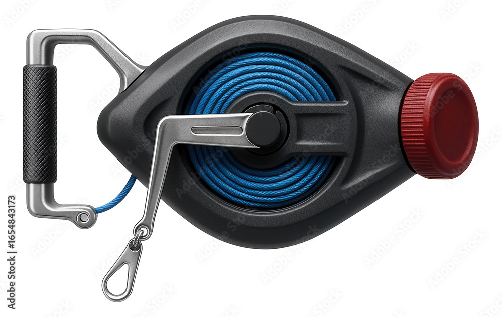 High-capacity chalk line reel with a 200-foot cord for large-scale commercial projects. High-capacity chalk line reel with a 200-foot cord for large-scale commercial projects.