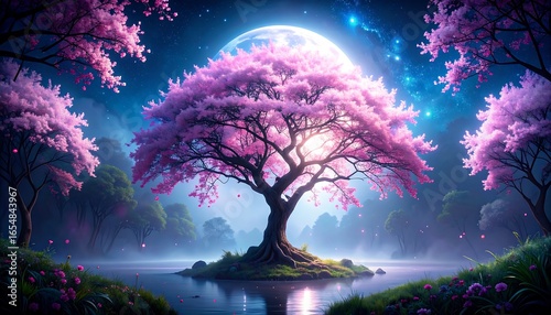 Magical cherry blossom tree