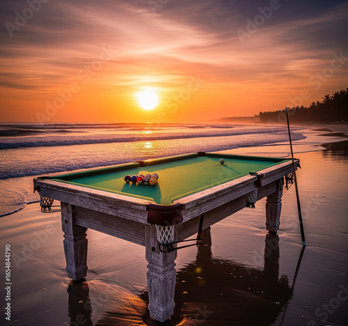 Pool table by the sea 