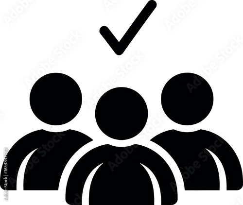 Tableau sur toile Vector art of icon representing a group of people with one person selected or hi