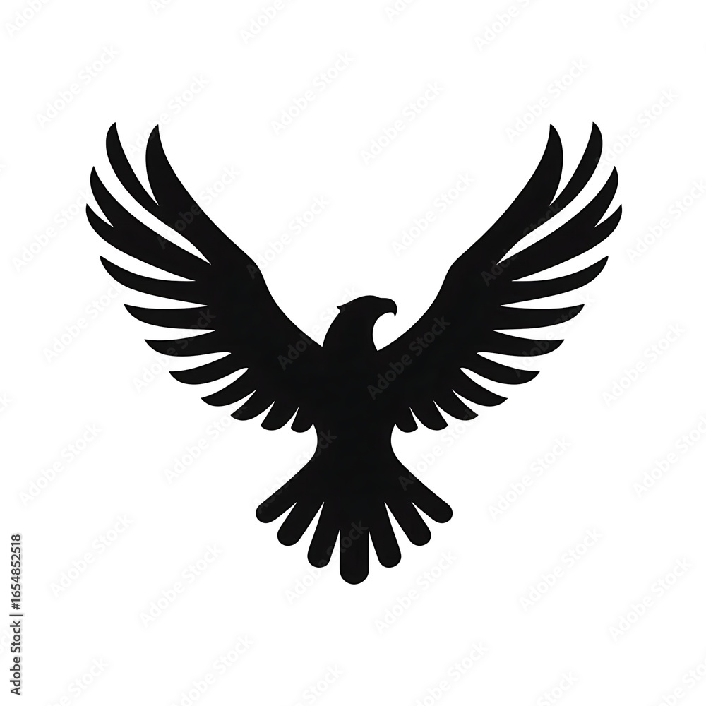 Fototapeta premium Flying Eagle Silhouette – Black Bird Vector Illustration