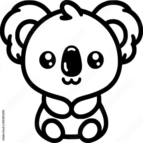 Cute Koala Icon: Adorable koala rendered in minimalist art, capturing innocence and the heartwarming appeal.