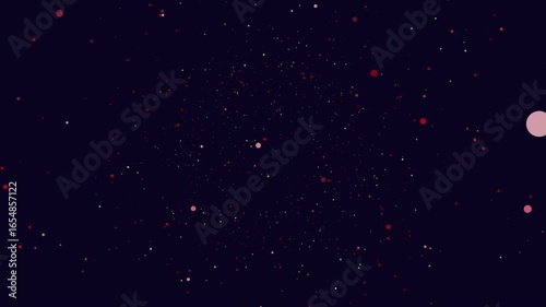 A dark background with scattered red dots resembling a starry night sky. The isolated dots give the impression of floating in the air without any connection