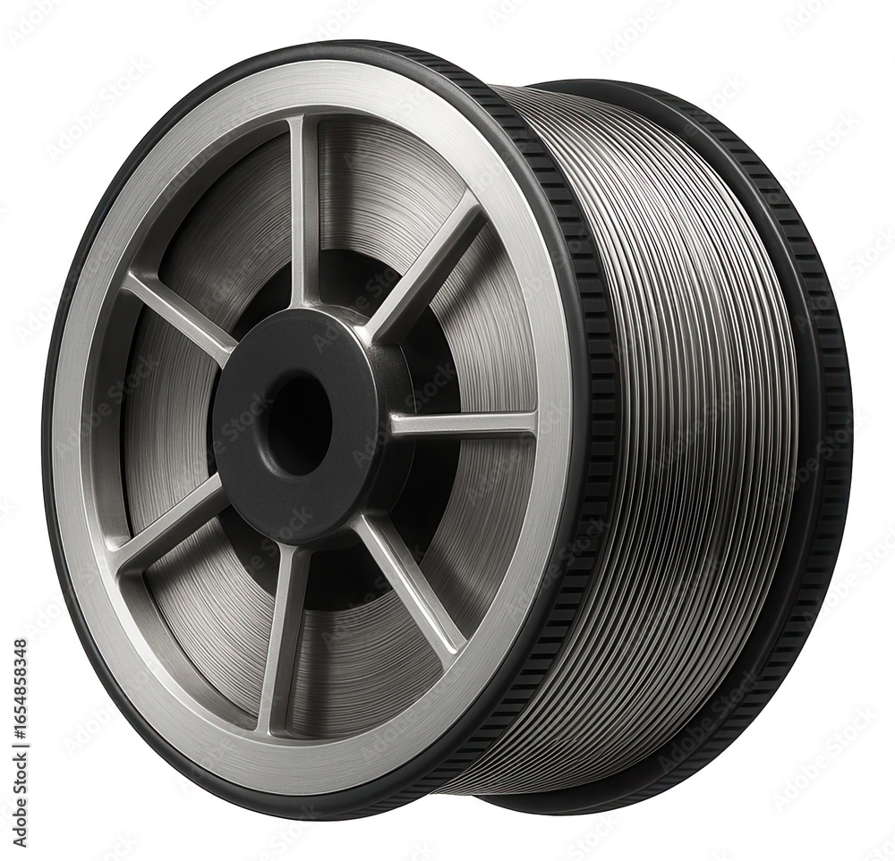 Fototapeta premium Titanium welding wire, used in high-performance bicycle frame construction.