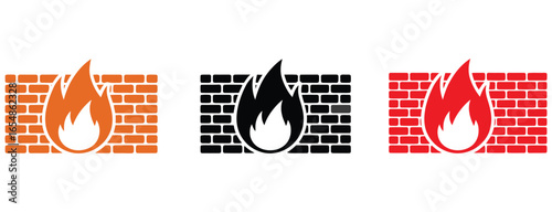 Dynamic fire icons set against textured brick backgrounds in vibrant colors for impact