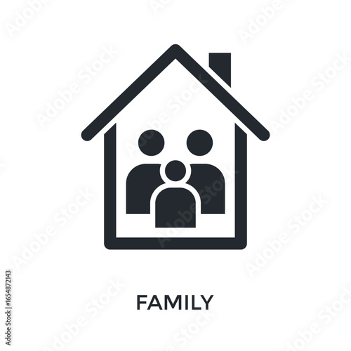 Family Icon Glyph Style. Vector Illustration For Graphic Design