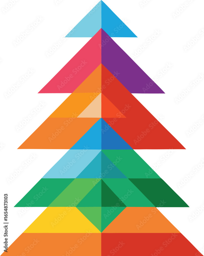 Fototapeta premium Modern geometric abstract christmas tree design