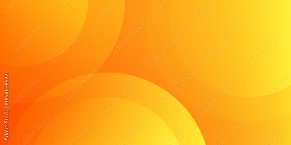 Vibrant orange and yellow background with abstract circular patterns. The background is smooth and bright, featuring orange and yellow hues. Colorful gradient background with copy space.