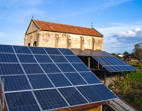 Wallpaper Mural Solar panels installed on a historic building Torontodigital.ca