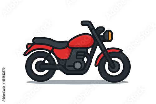 Dynamic Red and Black Motorcycle Icon