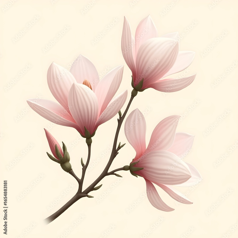 Fototapeta premium Pink flower wallpaper illustration