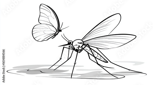 Butterfly and mosquito illustration