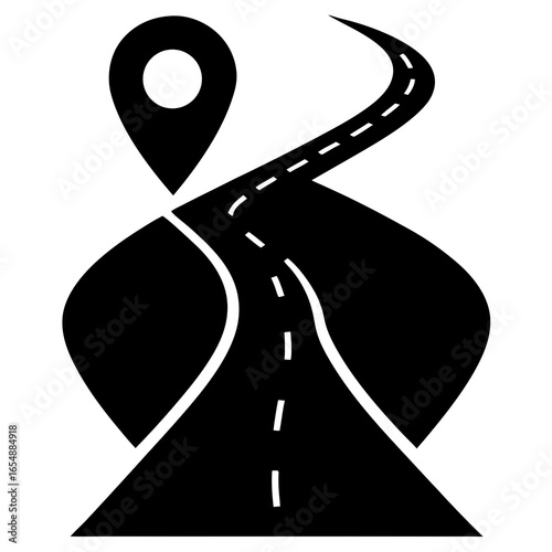 asphalt road with a white background