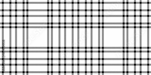 Dining vector tartan fabric, hat check seamless textile. Geometry plaid pattern texture background in white and black colors.