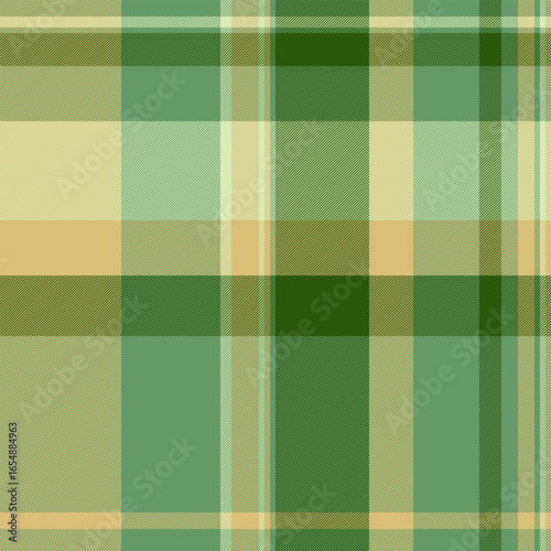 Teenage vector texture plaid, nobility background tartan seamless. Give fabric check textile pattern in green and amber colors.