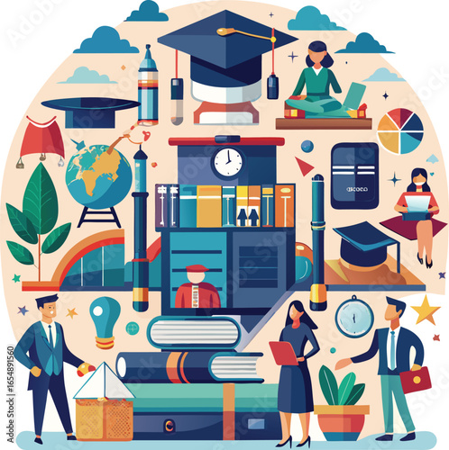 Education and Learning Concepts Vector Illustration of Knowledge and Study