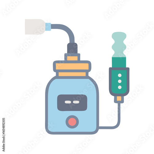 Nebulizer machine with asthma inhaler on a black background