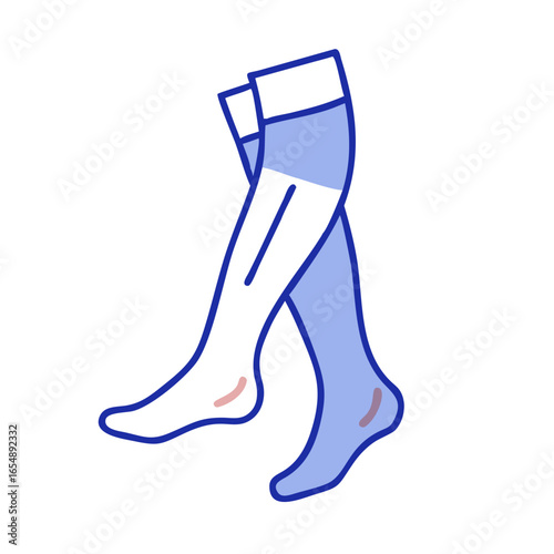 Compression socks leg illustration contrasting colors on black background