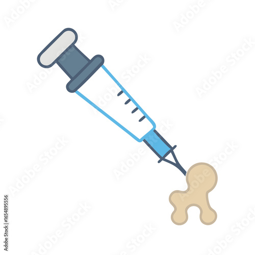 Medical injection injecting vaccine serum simple flat illustration