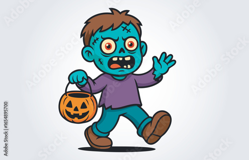 Zombie or Halloween Mascot Cartoon Vector Template