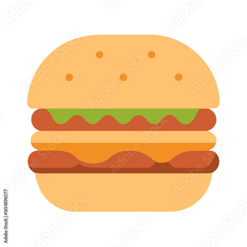 Delicious double hamburger with ingredients on a black background