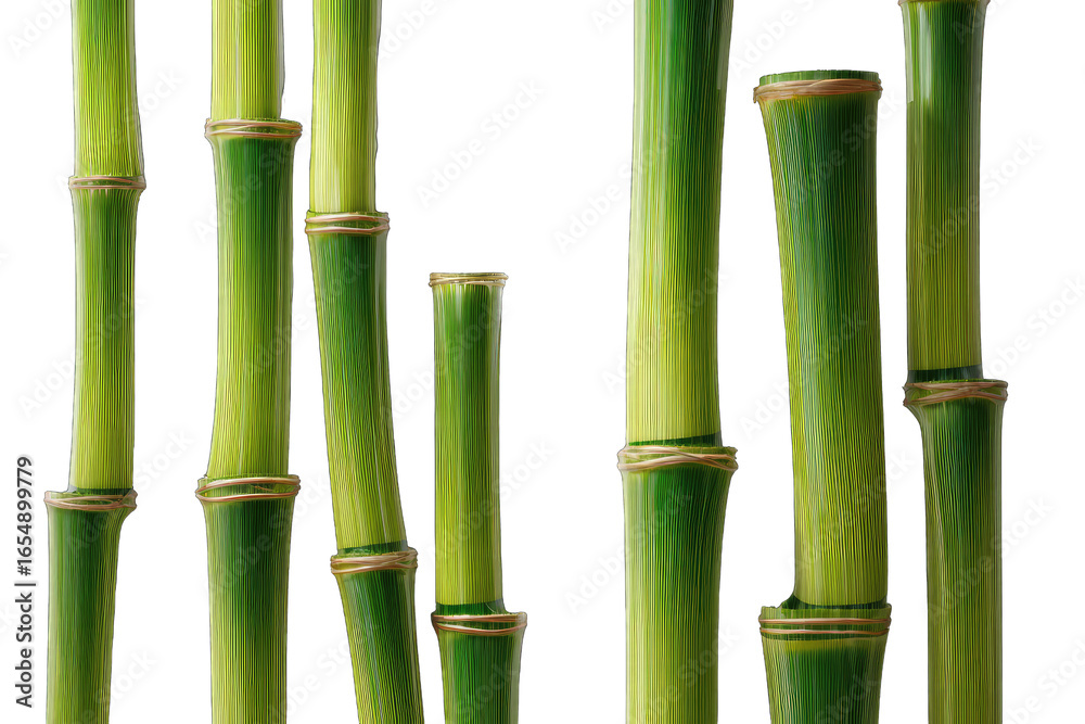 Fototapeta premium Close-up view of multiple bamboo stalks