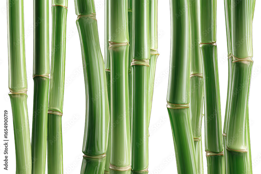 Obraz premium Close-up view of vibrant green bamboo stalks