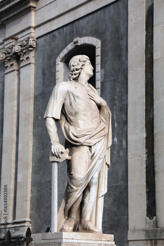 Fototapeta premium Saint Sextus statue in Catania