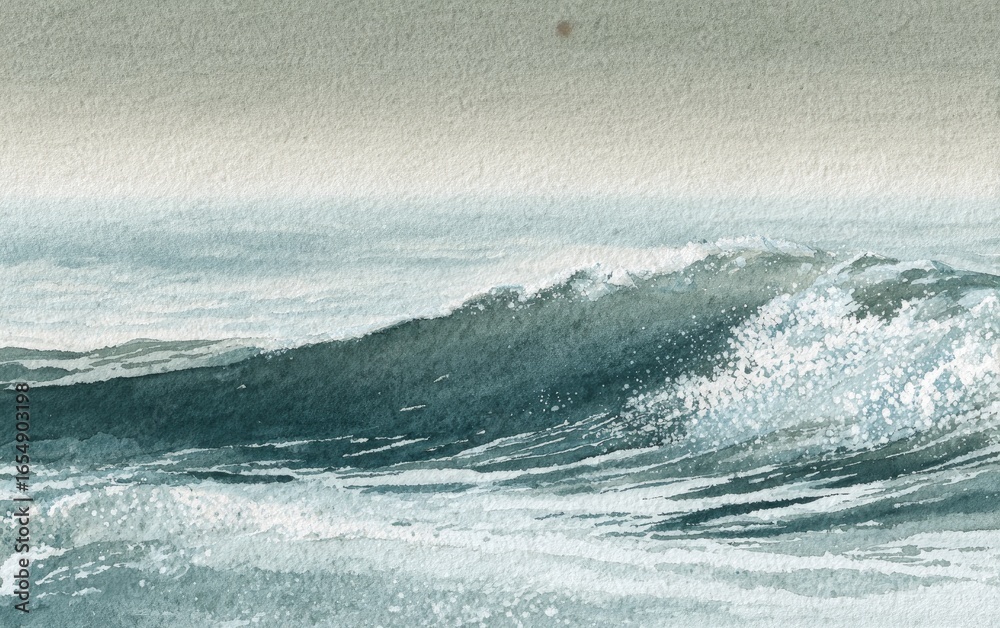 Naklejka premium Ocean waves, muted colors
