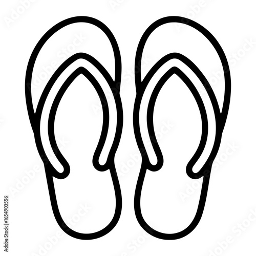 Black outline of two flip flop sandals flip flops footwear