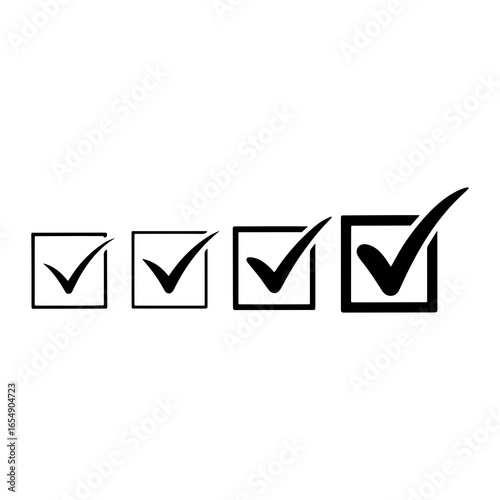Four Black Checkmarks in Boxes checklist selection Free Download Four Black Checkmarks in Boxes checklist selection - GFXLoad