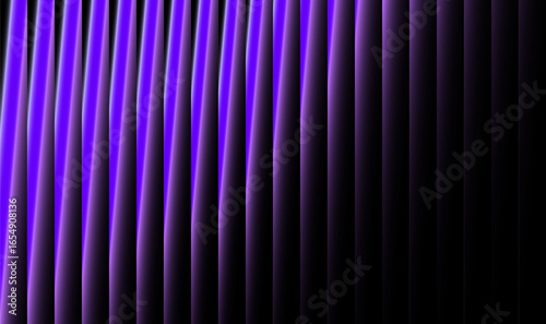 Wallpaper Mural Diagonal violet gradient stripes on black background. Iridescent glowing bars resemble holographic tubes cut at an angle, giving a futuristic abstract effect. Torontodigital.ca