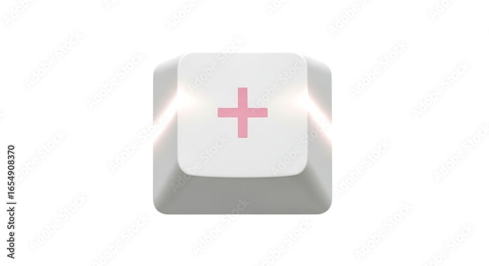 Obraz premium Plus sign keycap on white background