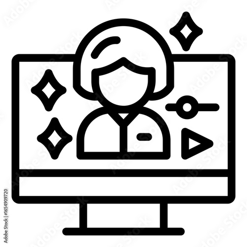 vlogger icon outline style