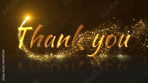 Thank you in gold letters
