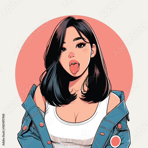 nostalgic lofi anime girl, shibuya girl illustration