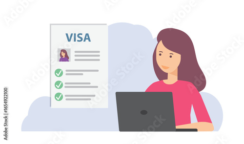 application for Visa, vector illustrations.
