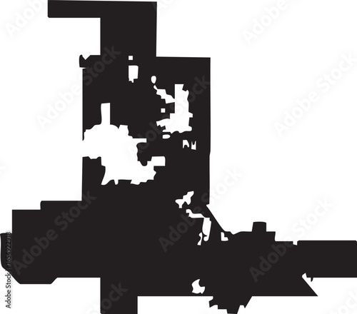 Las Vegas City Map Silhouette High Detailed 