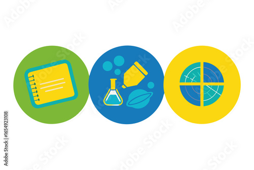 Subject-Themed Circular Coasters – Math, Art, and Science Icons
