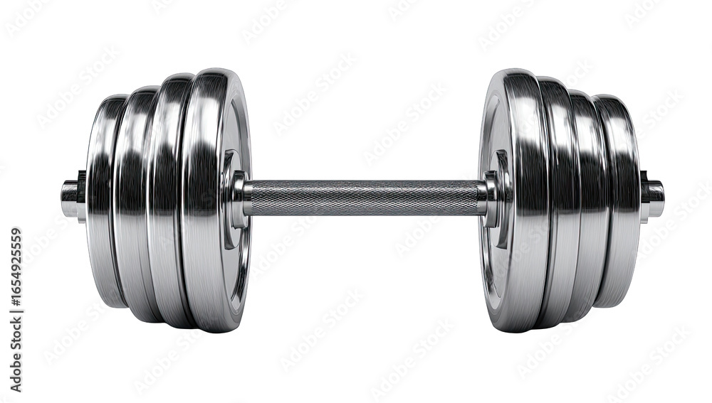 Naklejka premium Metal dumbbell, studio shot