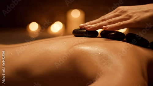 Wallpaper Mural Relaxing Hot Stone Massage for Deep Relaxation and Wellness at a Luxurious Spa with Warm Candlelight Atmosphere Torontodigital.ca