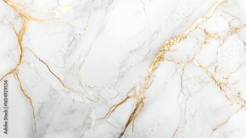Elegant white marble texture with gold veins, ideal for luxurious backgrounds or design projects.