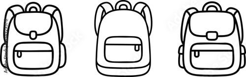Backpack line art for coloring book page