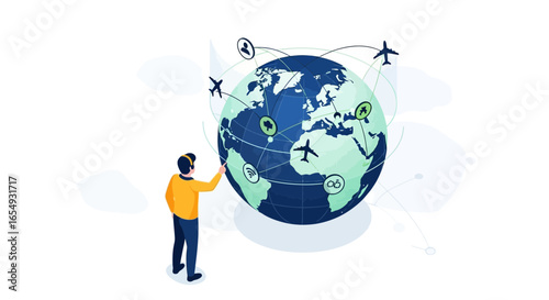 Global Connectivity Shows Worldwide Communication And International Business