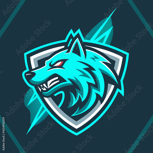 Dynamic and fierce wolf head digital illustration for esports teams, gaming logos, and powerful brand identities, embodying competitive spirit and primal strength.