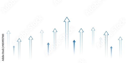 Arrows move upward, stock market investment trading growth, growth increase business concept, achieving goals