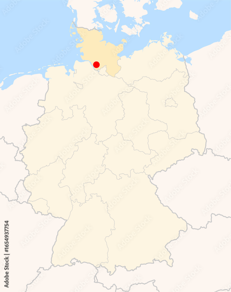 Fototapeta premium Locatormap of the city Elmshorn (Schleswig-Holstein) in Germany.