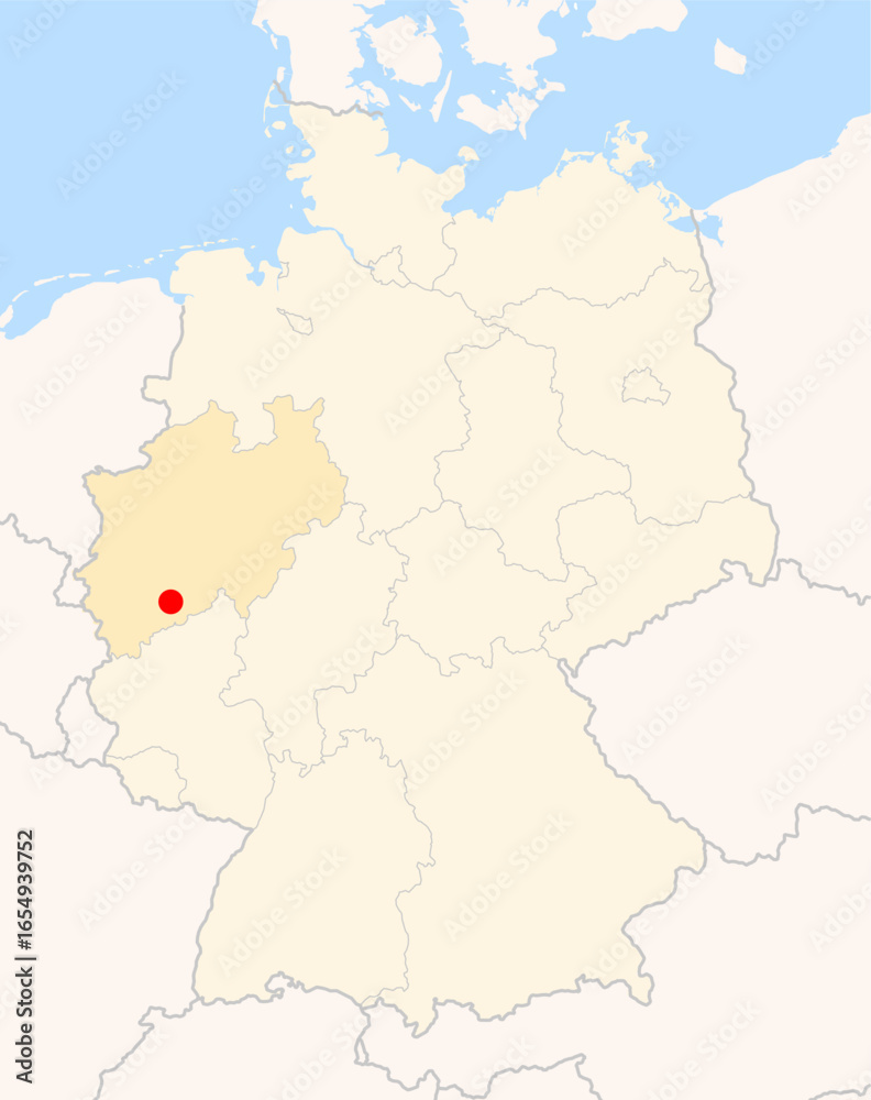 Fototapeta premium Locatormap of the city Troisdorf (Nordrhein-Westfalen) in Germany.
