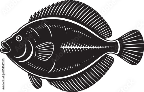 Flatfish Vector Illustration for Seafood and Marine Life Related Projects